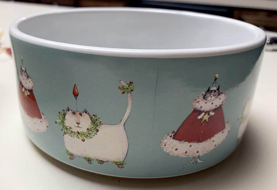 Christmas Krinkles Cat Bowl by Department 56-1