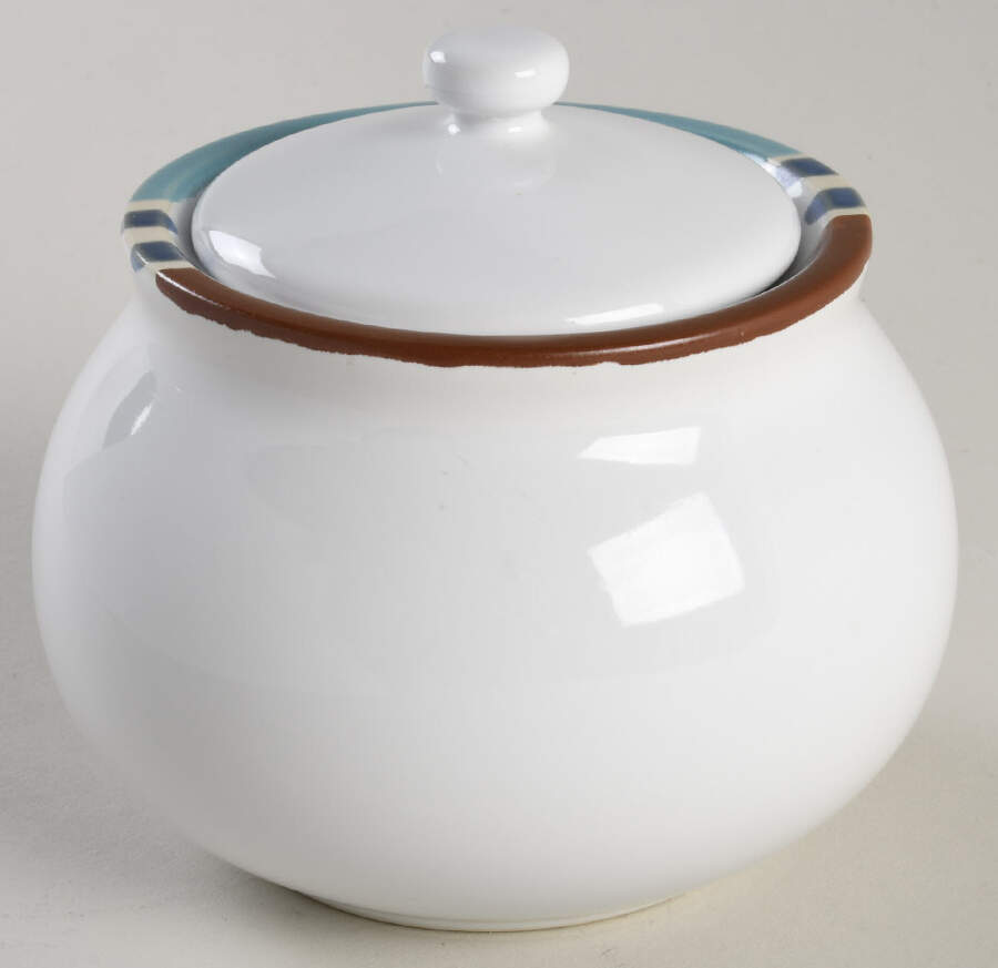 Mesa White Sand (Made in Japan) Sugar Bowl & Lid by Dansk-1