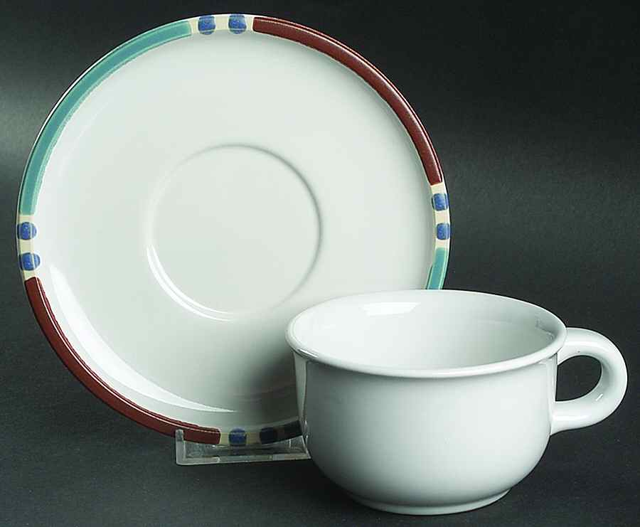 Mesa White Sand (Made in Japan) Flat Cup & Saucer Set by Dansk-1