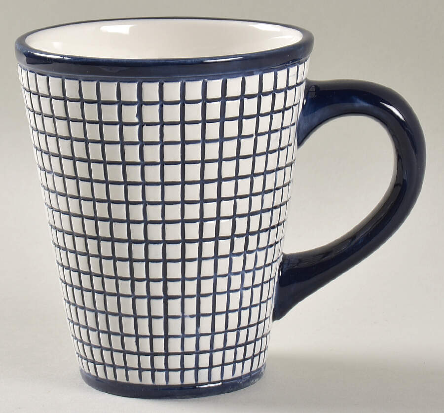 Gridworks Blue (Grid Only Rim) Mug by Dansk-1