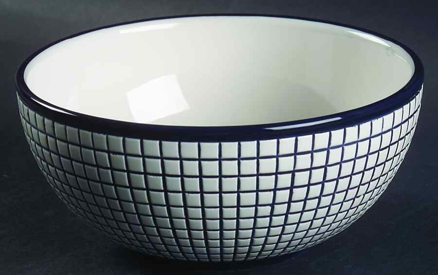 Gridworks Blue (Grid Only Rim) Coupe Cereal Bowl by Dansk-1