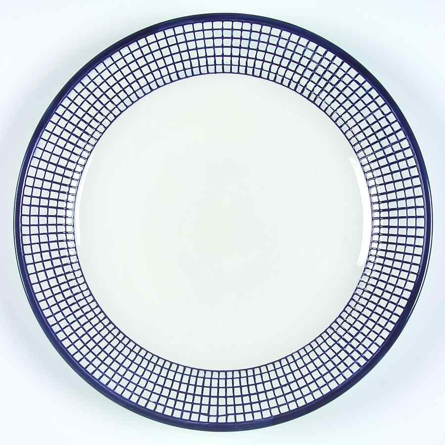 Gridworks Blue (Grid Only Rim) Dinner Plate by Dansk-1