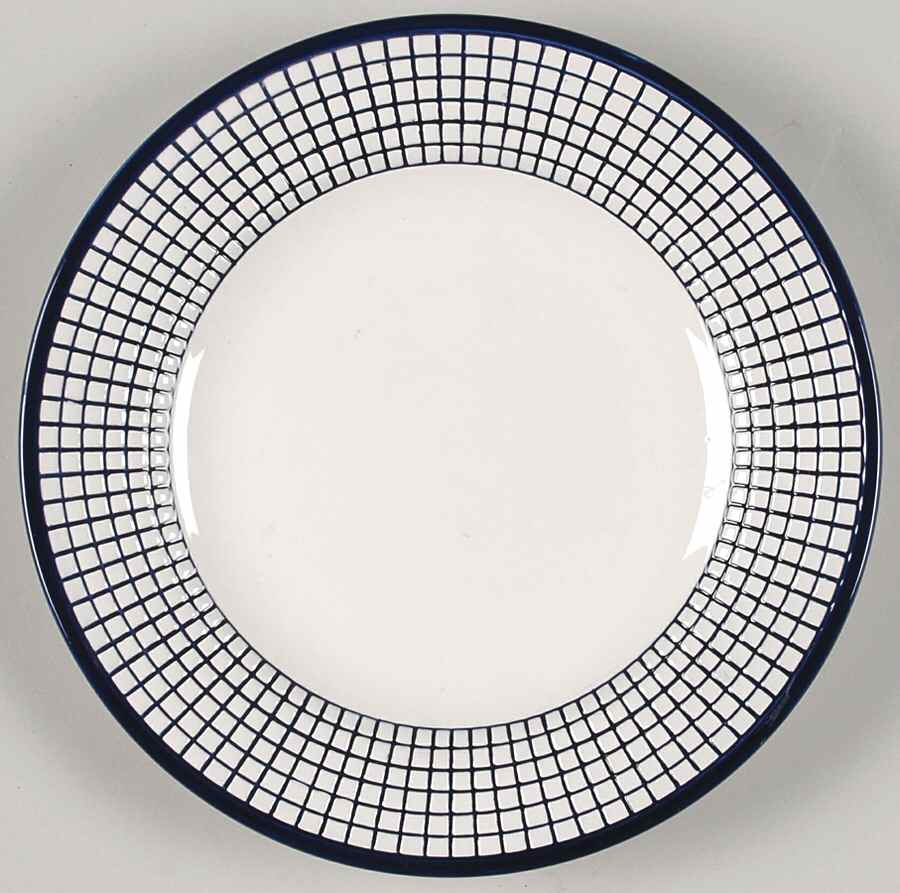 Gridworks Blue (Grid Only Rim) Salad Plate by Dansk-1