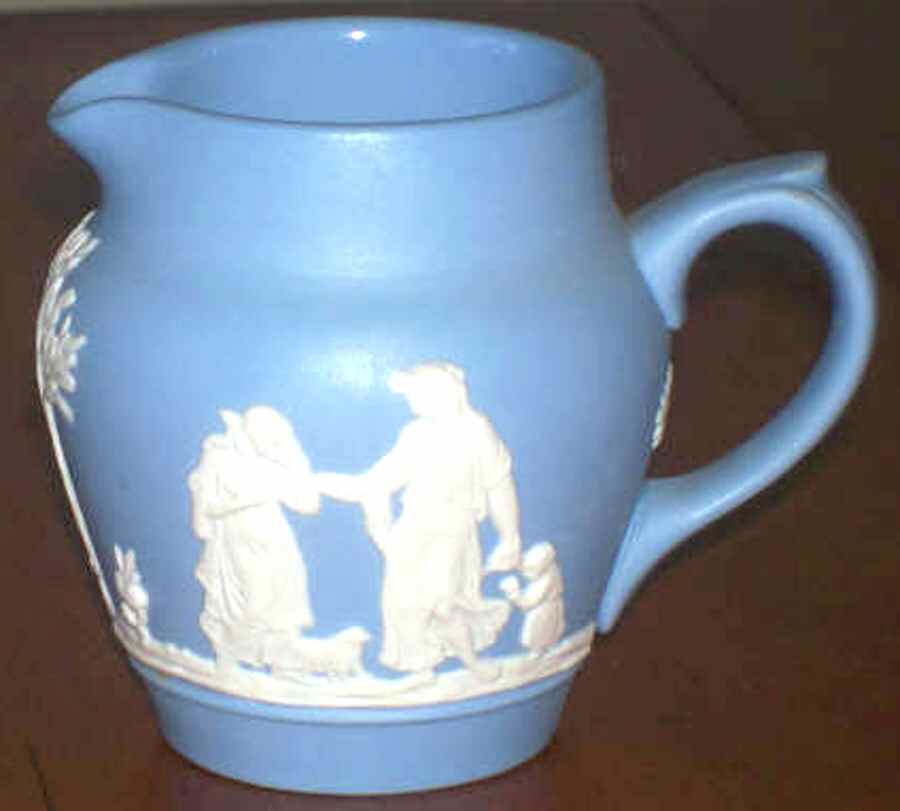 Jasper Ware Cream on Blue Creamer by Dudson-1