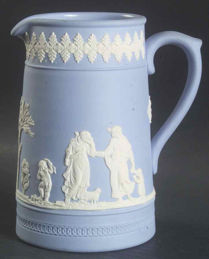 Jasper Ware Cream on Blue 16 Oz Jug by Dudson-1