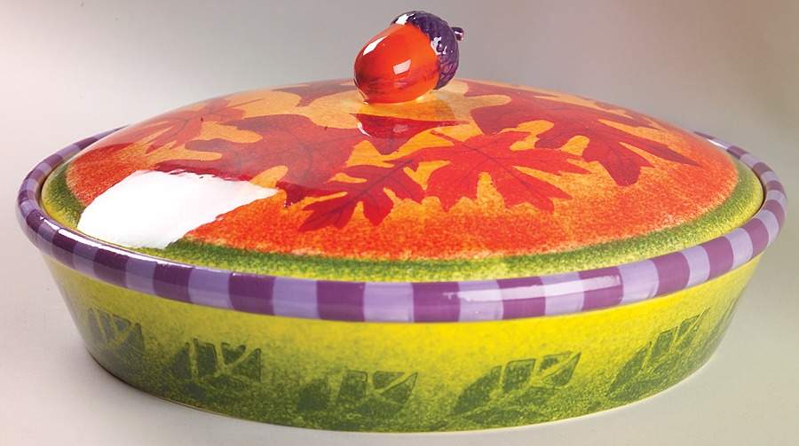 Fall Pie Plate Safe with Ceramic Lid by Department 56-1