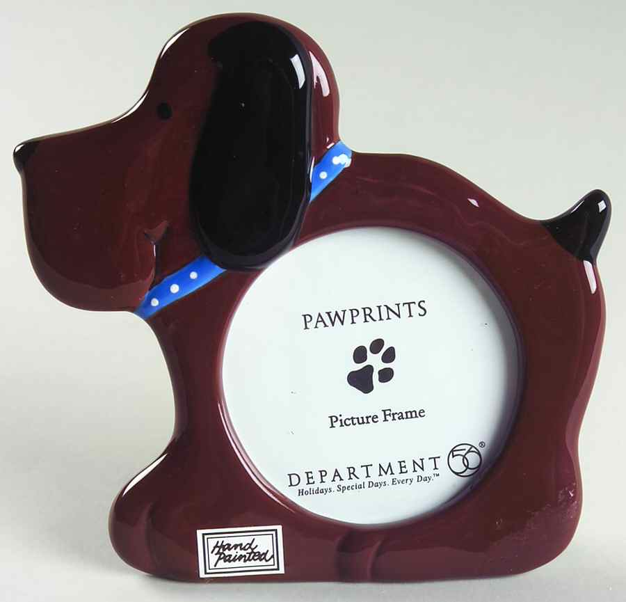 Paw Prints Dog Frame-Holds Round 3 X 3 by Department 56-1