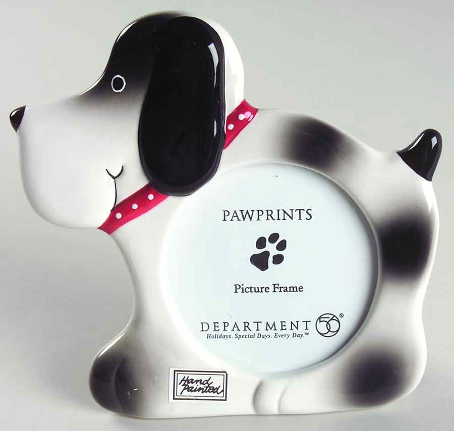 Paw Prints Dog Frame-Holds Round 3 X 3 by Department 56-1