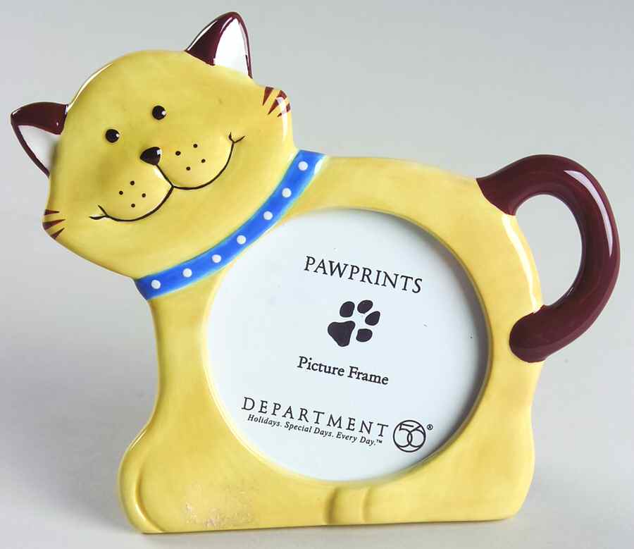 Paw Prints Cat Frame-Holds Round 3 X 3 by Department 56-1