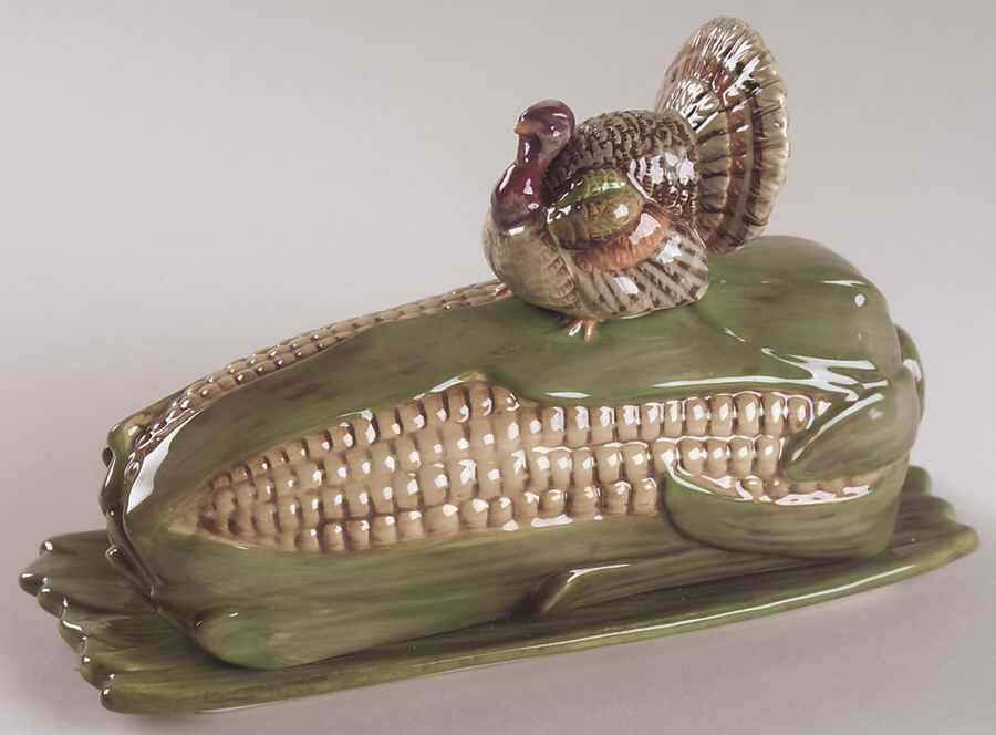 Orchard Collection (Giftware) 1/4 Pound Figural Covered Butter by Department 56-1