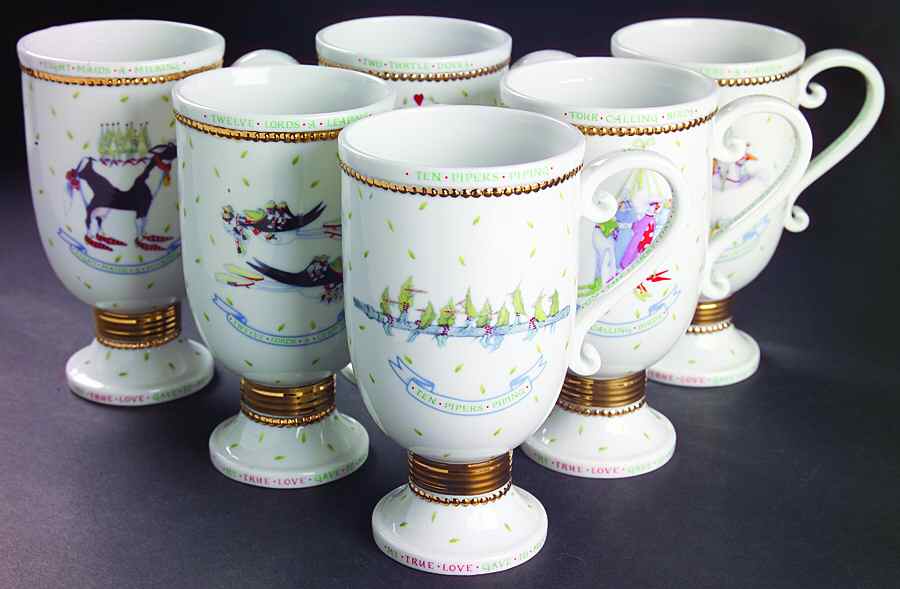 Twelve Days of Christmas (Set of 6 Motifs) Pedestal Mug by Department 56-1