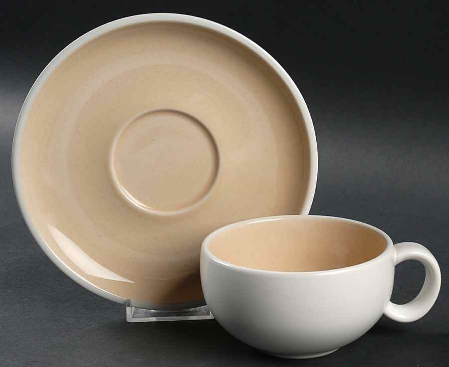 Arvada Sand Flat Cup & Saucer Set by Dansk-1