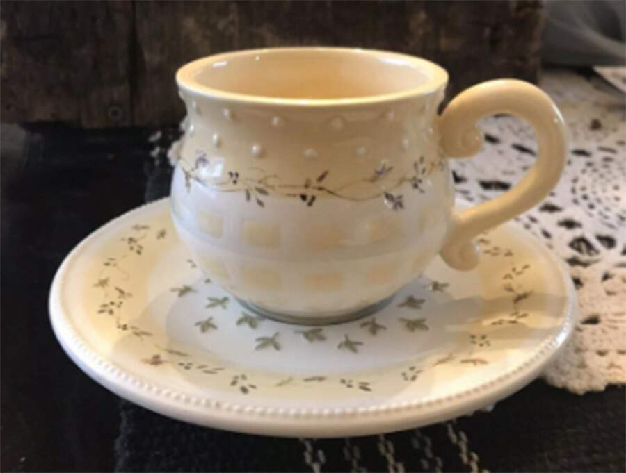 Devonshire Place Footed Demitasse Cup & Saucer Set by Demdaco-1