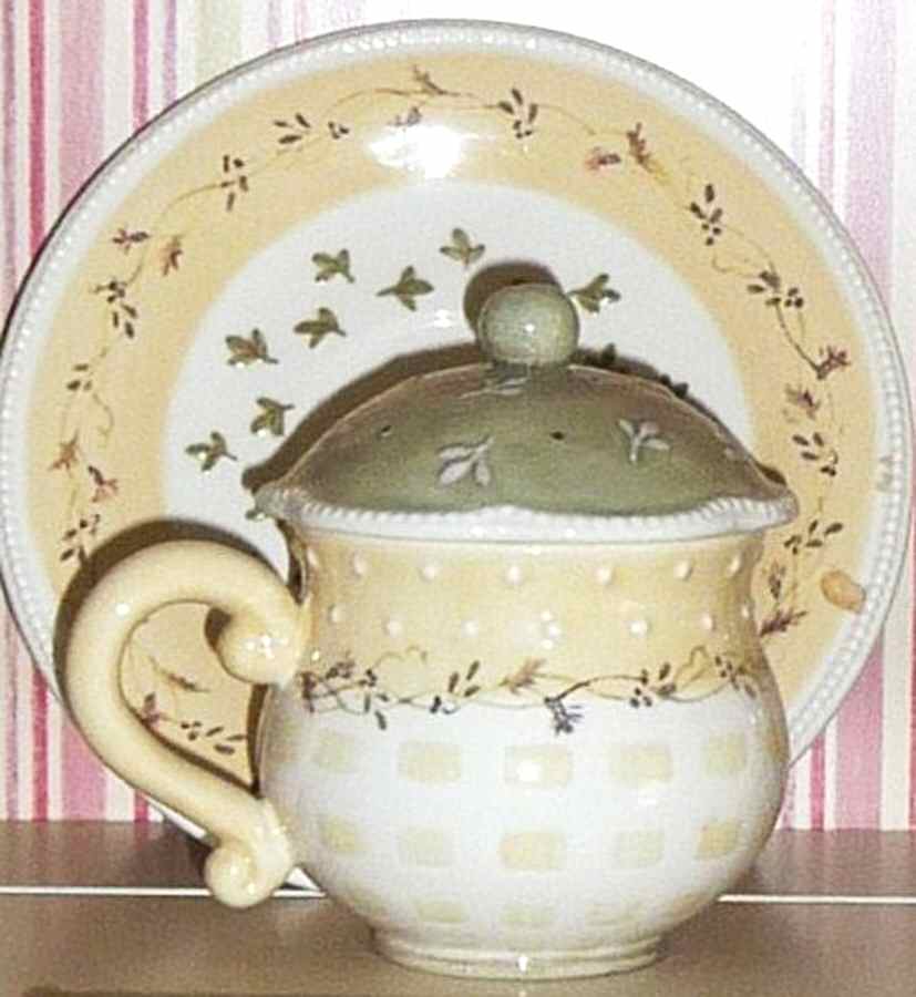 Devonshire Place 3-Piece Pot de Creme with Underplate by Demdaco-1