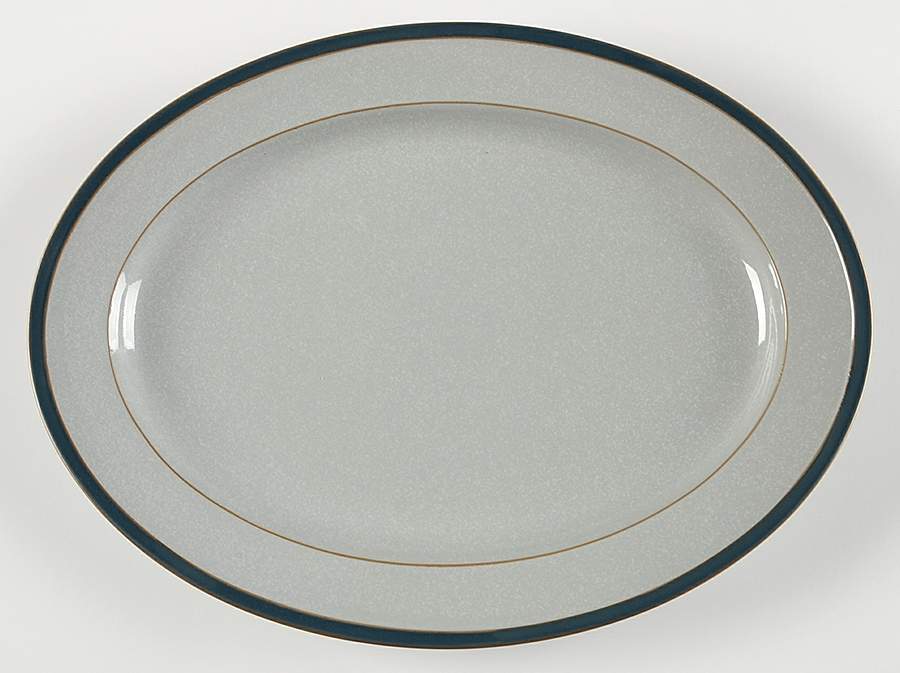 Leano Blue 15" Oval Serving Platter by Dansk-1