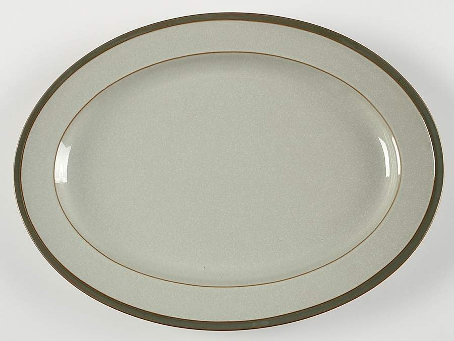 Leano Green 15" Oval Serving Platter by Dansk-1