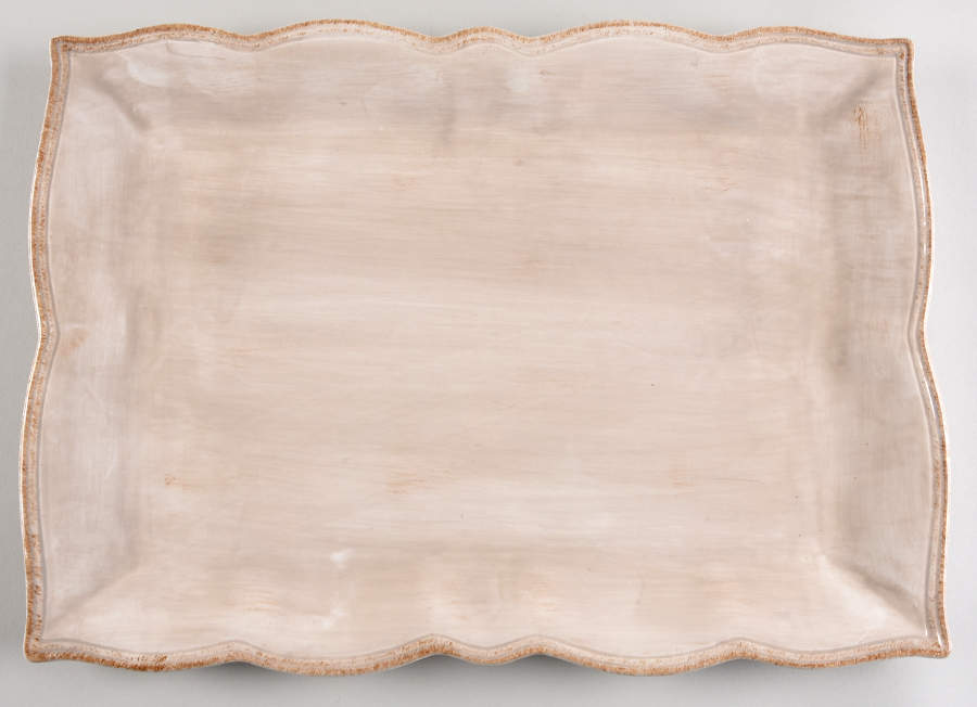 St. Remy Bleached Sand 15" Rectangular Serving Platter by Daniel Cremieux-1