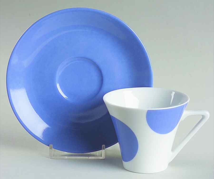 Color Dots Flat Demitasse Cup & Saucer Set by Philippe Deshoulieres-1