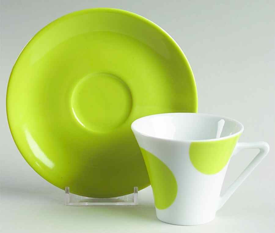 Color Dots Flat Demitasse Cup & Saucer Set by Philippe Deshoulieres-1