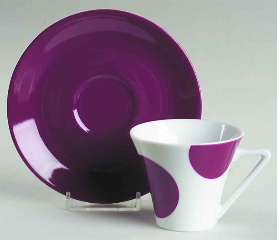 Color Dots Flat Demitasse Cup & Saucer Set by Philippe Deshoulieres-1