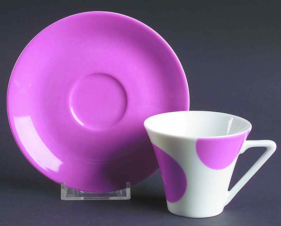 Color Dots Flat Demitasse Cup & Saucer Set by Philippe Deshoulieres-1