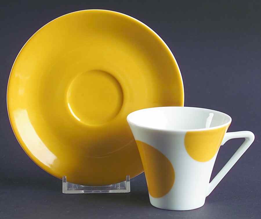 Color Dots Flat Demitasse Cup & Saucer Set by Philippe Deshoulieres-1