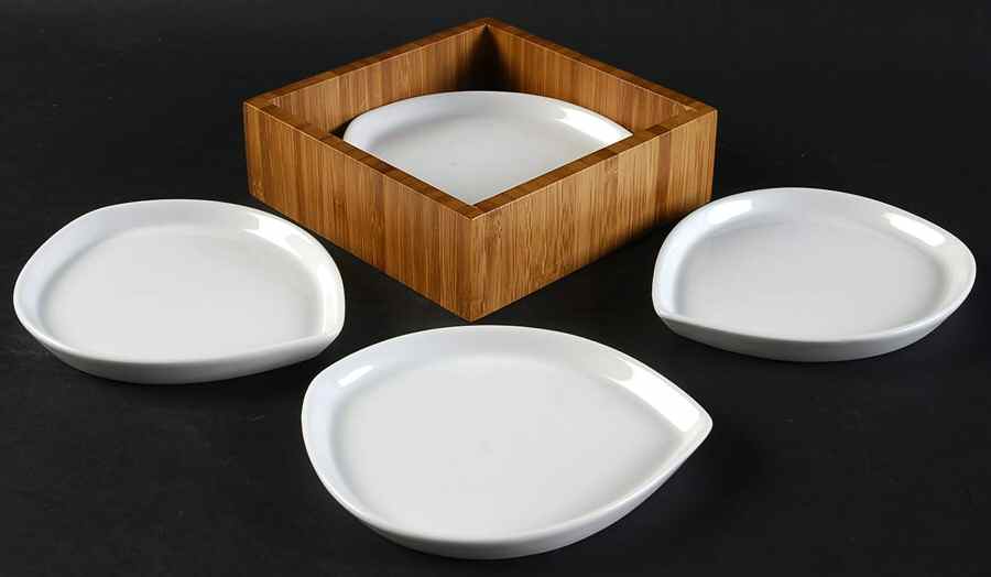 Cafe Blanc (Urban Picnic) 5-Piece Coaster Set (Holder & 4 Coasters) by Dansk-1