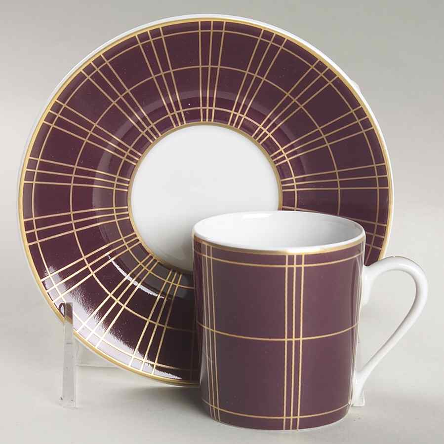 Balmoral Flat Demitasse Cup & Saucer Set by Philippe Deshoulieres-1