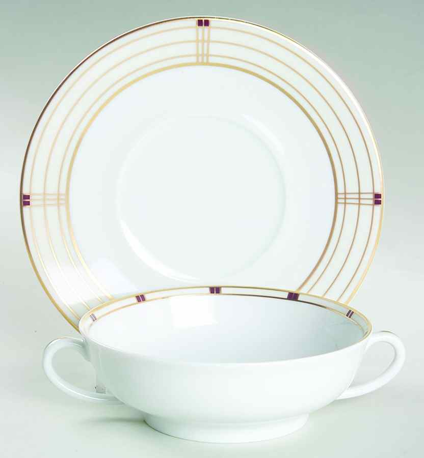 Balmoral Flat Cream Soup Bowl & Saucer Set by Philippe Deshoulieres-1