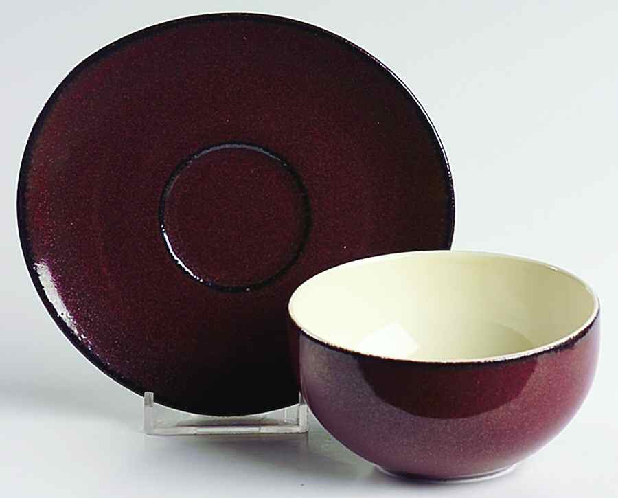 Galet Vulcain Flat No Handles Cup & Saucer Set by Philippe Deshoulieres-1
