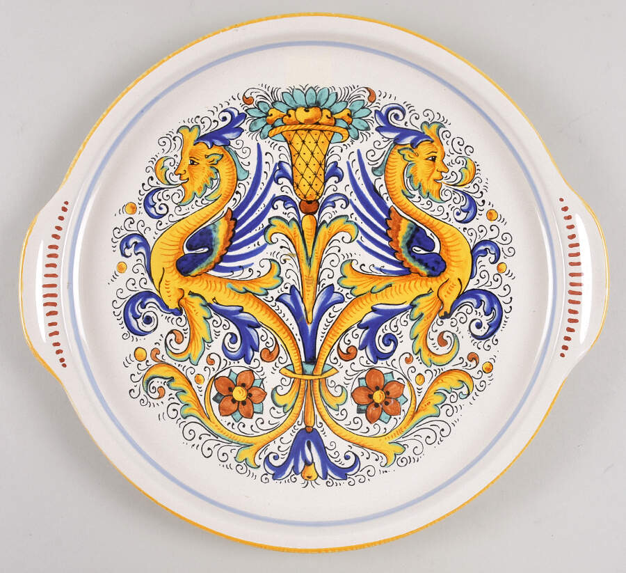 DER49 13" Handled Tray by Deruta (Italy)-1