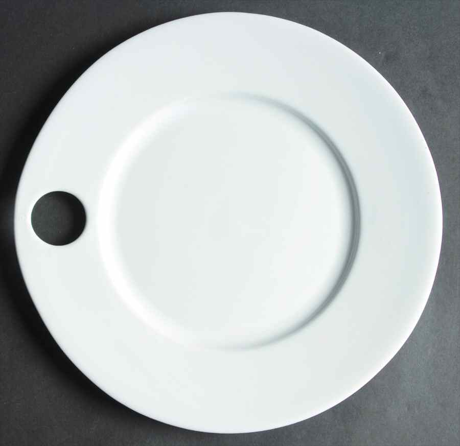 Epicure Pierced Dinner Plate (Opening for Sauce Dip) by Philippe Deshoulieres-1