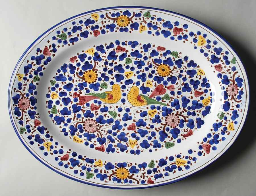 Arabesco 16" Oval Serving Platter by Deruta (Italy)-1