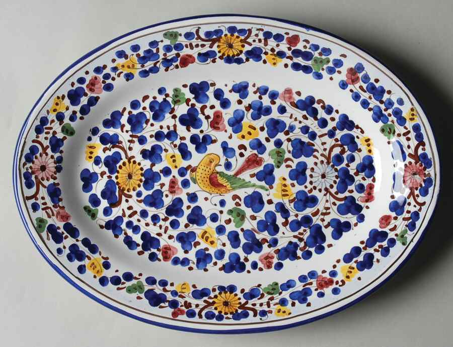 Arabesco 11" Oval Serving Platter by Deruta (Italy)-1