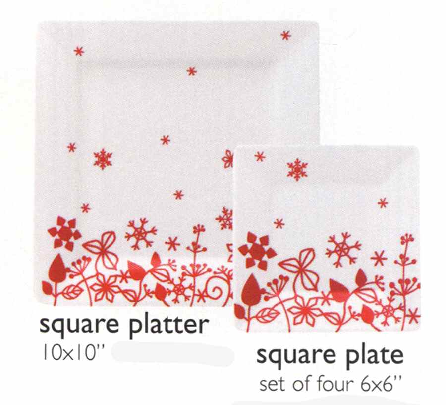 Snowflower 10" Square Serving Platter by Danica-1