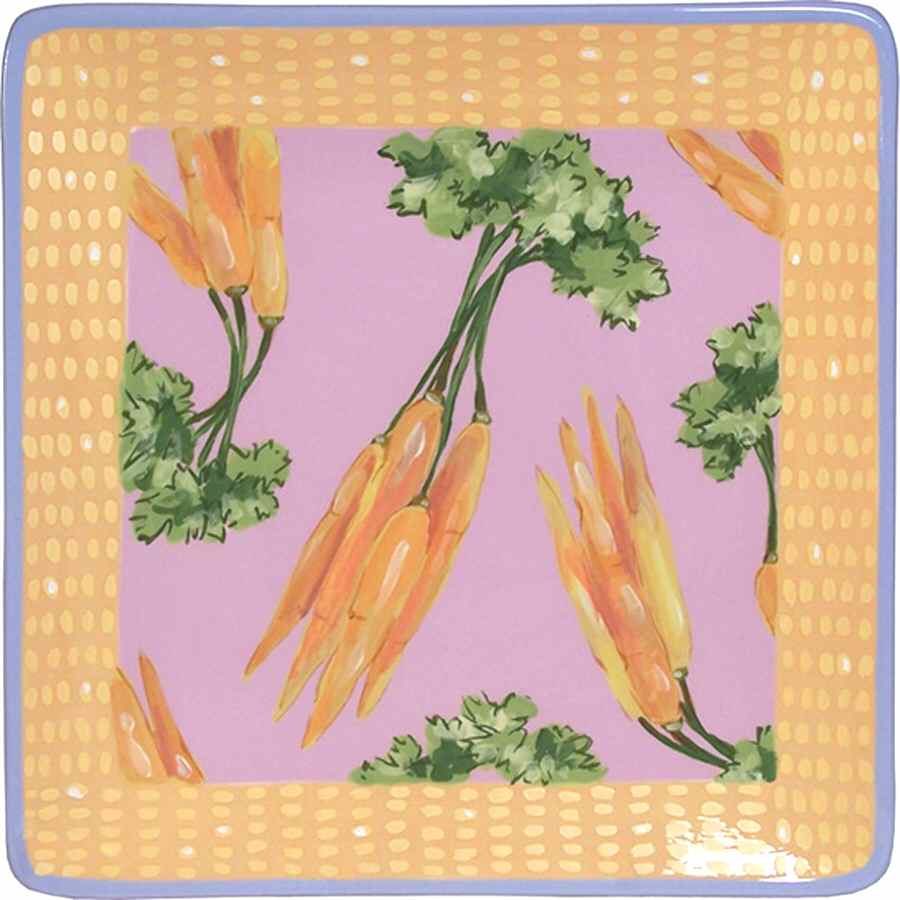 Veggie Delight Square Dinner Plate by Droll Designs-1