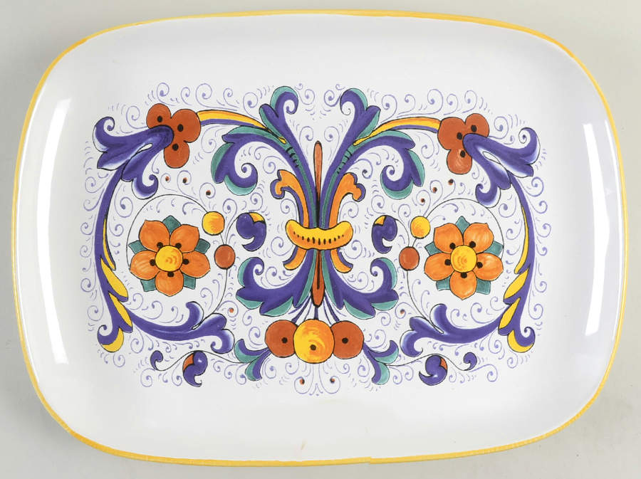 Ricco Deruta 13" Rectangular Serving Platter by Deruta (Italy)-1
