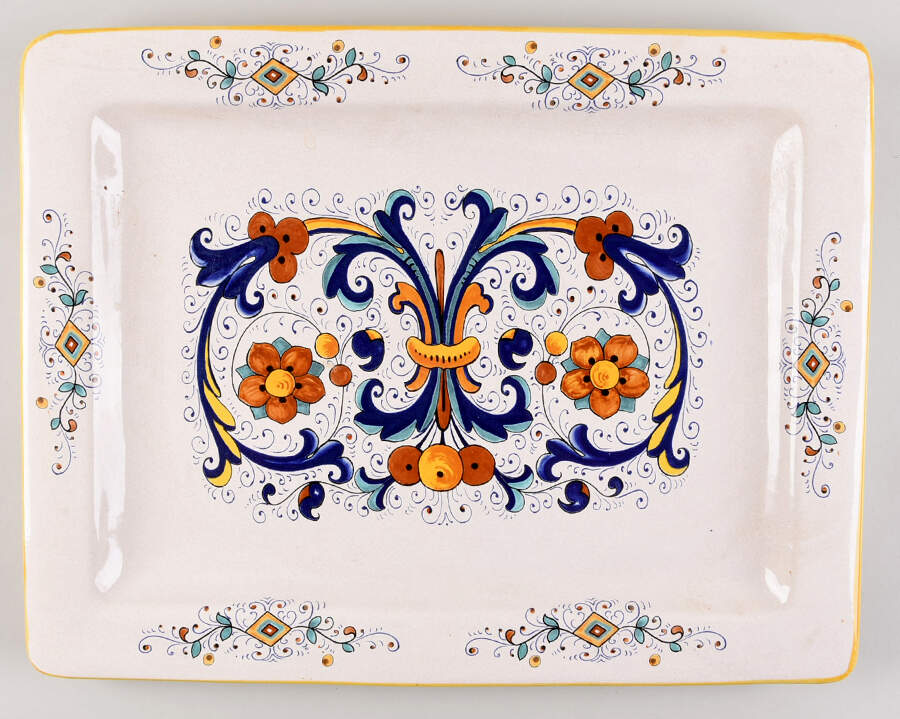 Ricco Deruta 17" Rectangular Serving Platter by Deruta (Italy)-1