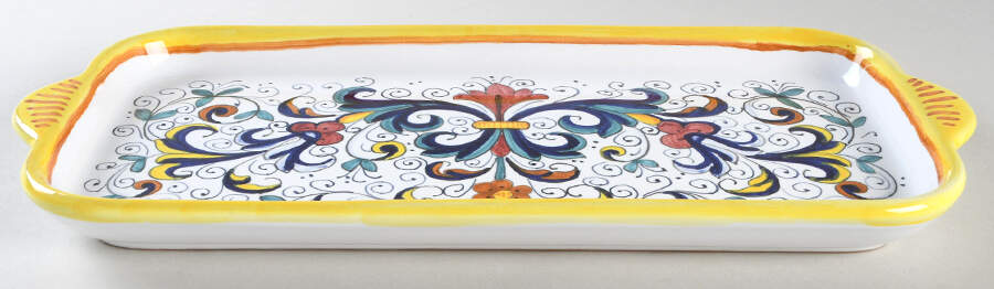 Ricco Deruta 14" Rectangular Tray by Deruta (Italy)-1