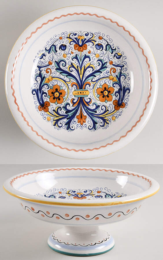 Ricco Deruta Round Compote (Height X Width) by Deruta (Italy)-1
