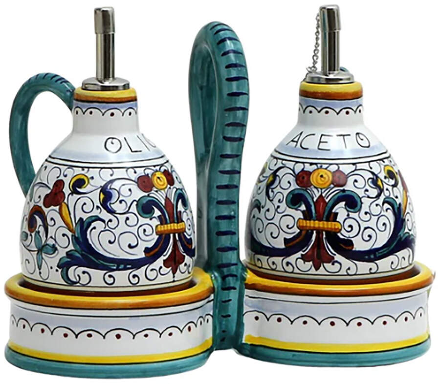 Ricco Deruta Vinegar and Oil Tray Set by Deruta (Italy)-1