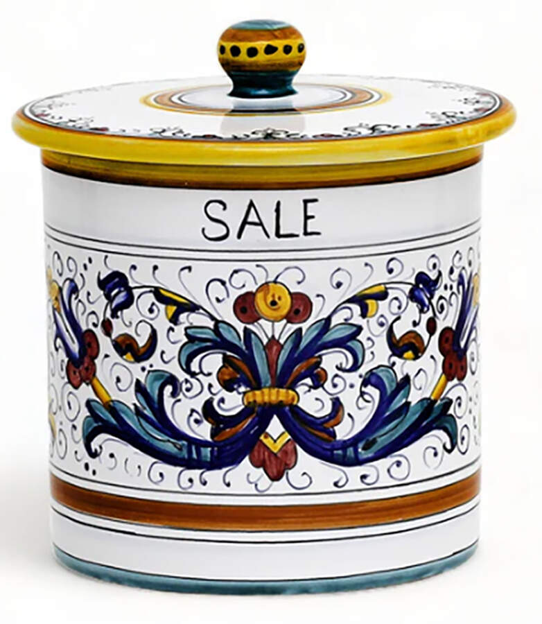 Ricco Deruta Salt Canister & Lid by Deruta (Italy)-1