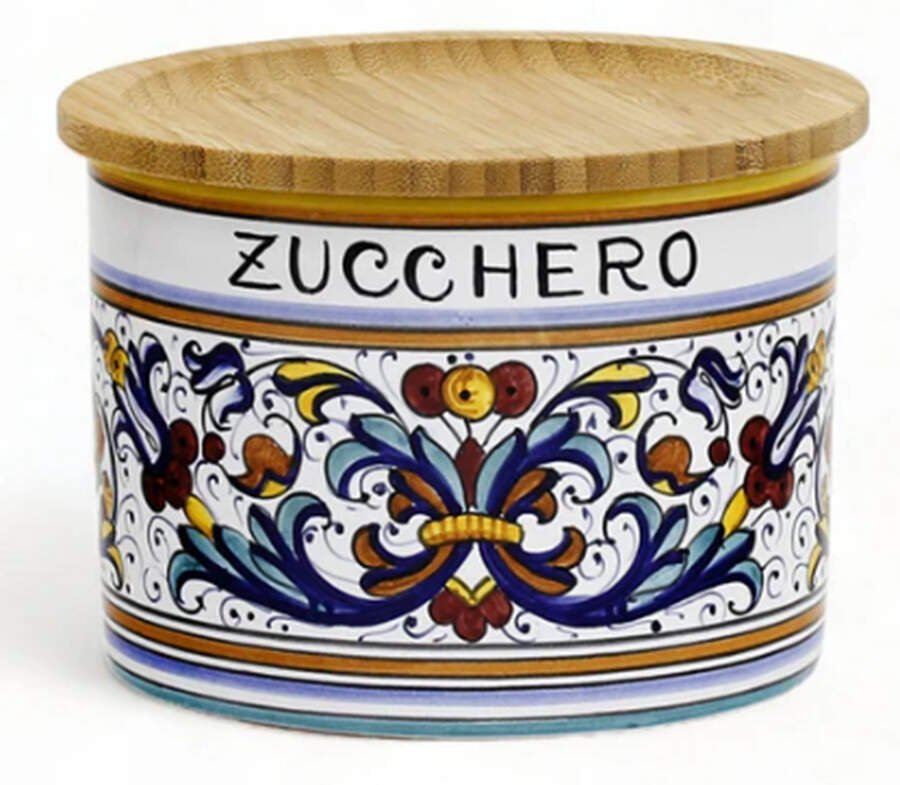 Ricco Deruta Sugar Canister & Lid by Deruta (Italy)-1