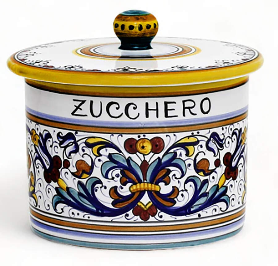 Ricco Deruta Sugar Canister & Lid by Deruta (Italy)-1