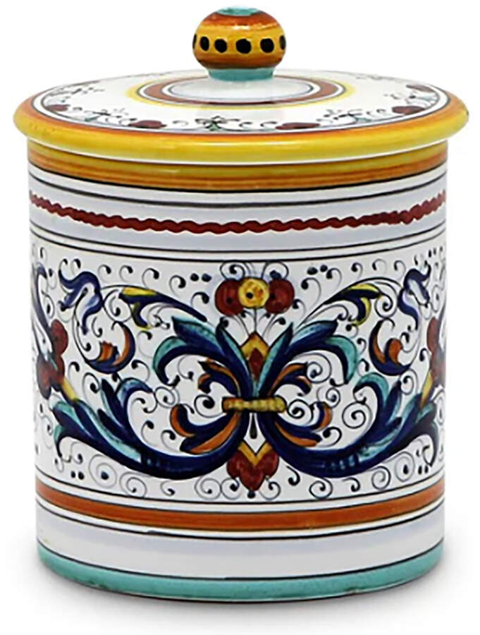 Ricco Deruta Metal Sugar Canister & Lid by Deruta (Italy)-1