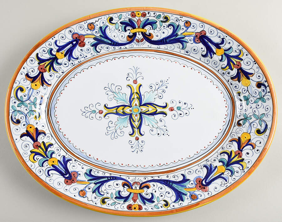 Ricco Deruta 16" Oval Serving Platter by Deruta (Italy)-1