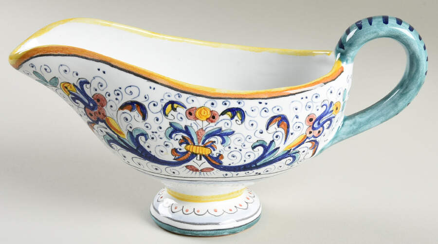 Ricco Deruta Gravy Boat by Deruta (Italy)-1