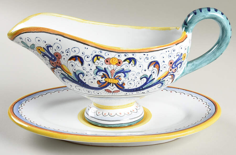 Ricco Deruta Gravy Boat & Underplate by Deruta (Italy)-1