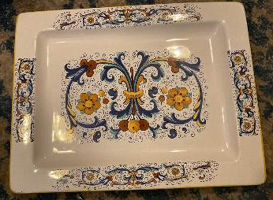 Ricco Deruta 17" Rectangular Serving Platter by Deruta (Italy)-1
