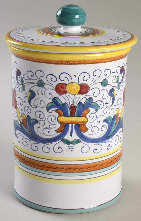 Ricco Deruta 7" Storage Jar & Lid by Deruta (Italy)-1